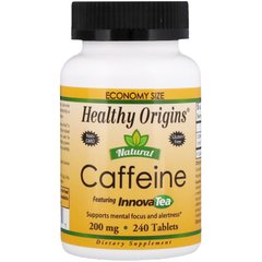 Кофеин из чая, Caffeine, Healthy Origins, 200 мг, 240 таблеток (HOG-14002), фото