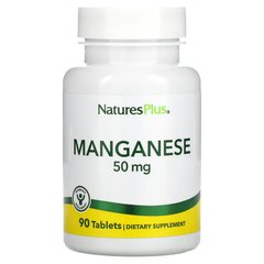 Nature's Plus, марганець, 50 мг, 90 пігулок (NAP-03450), фото