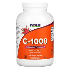 Now Foods, C-1000, зі 100 мг біофлавоноїдів, 500 рослинних капсул (NOW-00693), фото