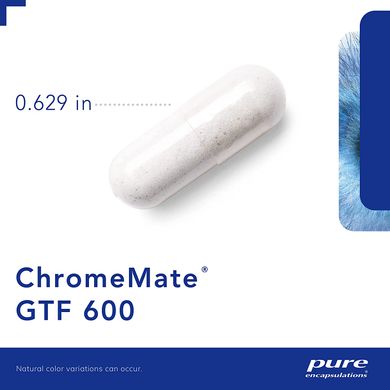 Унікальний полінікотінат хрому, ChromeMate GTF 600, Pure Encapsulations, 60 капсул (PE-00476), фото