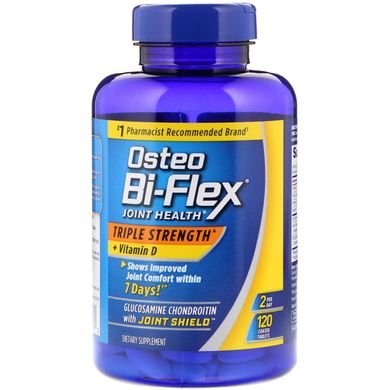 Osteo Bi-Flex, Здоровье суставов, тройная сила + витамин D, 120 таблеток в оболочке (OBF-19608), фото