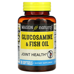 Глюкозамин и рыбий жир, Glucosamine & Fish Oil, Mason Natural, 90 гелевых капсул (MAV-14149), фото