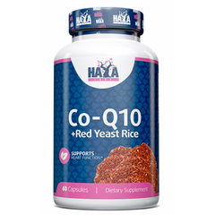 Haya Labs, Co-Q10 60 мг & Red Yeast Rice 500 мг, 60 капсул (818770), фото