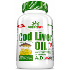 Amix, GreenDay, Cod Liver Oil, 90 гелевих капсул 12/2022 (817893), фото