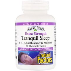 Формула для сна, Stress-Relax Tranquil Sleep, Natural Factors, 60 жевательных таблеток (NFS-02849), фото