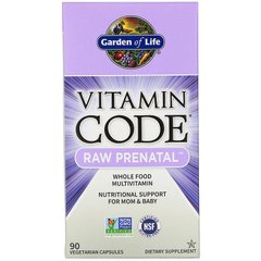 Garden of Life, Vitamin Code, RAW Prenatal, 90 вегетарианских капсул (GOL-11392), фото