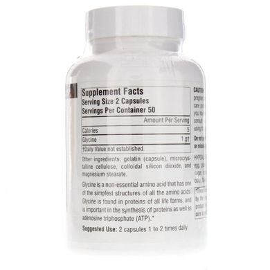 Глицин, Source Naturals, 500 мг, 100 капсул (SNS-01604), фото