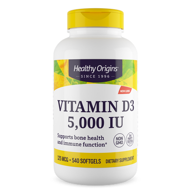 Healthy Origins, Витамин D3, 5000 МЕ, 540 капсул (HOG-15341), фото