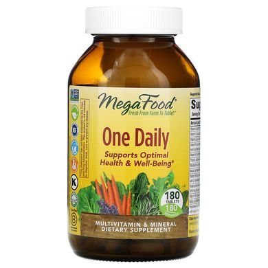 MegaFood, One Daily, вітаміни для прийому один раз на день, 180 таблеток (MGF-10153), фото