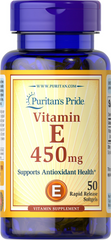 Витамин Е, Vitamin E, Puritan's Pride, 450 мг, 50 капсул (PTP-11780), фото