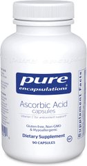 Капсулы с Аскорбиновой Кислотой, Ascorbic Acid Capsules, Pure Encapsulations, 90 капсул (PE-00019), фото