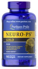 Фосфатидилсерин, Neuro - PS, Gold, Puritan's Pride, 90 капсул (PTP-17148), фото