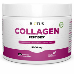 Морський колаген з гіалуроновою кислотою і вітаміном С, Marine Sourced Collagen Peptid + Hyaluronic Acid + Vitamin C, Biotus, 5000 мг, 206 г (BIO-530128), фото