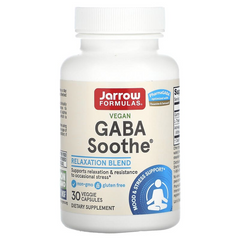 Jarrow Formulas, GABA Soothe, ГАМК для поддержания концентрации и расслабления, 30 растительных капсул (JRW-29044), фото