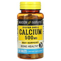 Mason Natural, Кальцій з черепашки устриці, 500 мг, 100 таблеток (MAV-09151), фото