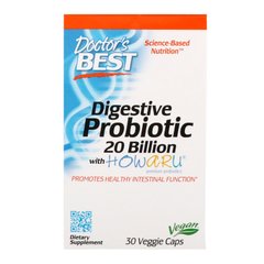 Doctor's Best, Травний пробиотик з Howaru, 20 млрд КУО, 30 рослинних капсул (DRB-00362), фото