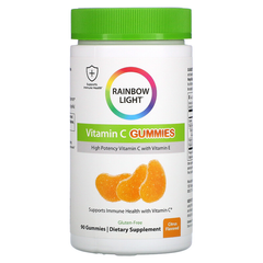 Rainbow Light, Gummy Vitamin C Slices, зі смаком мандарину та апельсина, 90 жувальних таблеток (RLT-12033), фото