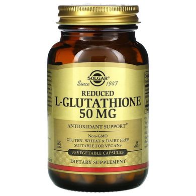Solgar, Відновлений L-Glutathione, 50 мг, 90 вегетаріанських капсул (SOL-01342), фото