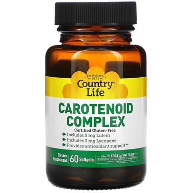 Country Life, Комплекс каротиноидов, 60 мягких желатиновых капсул (CLF-05601), фото