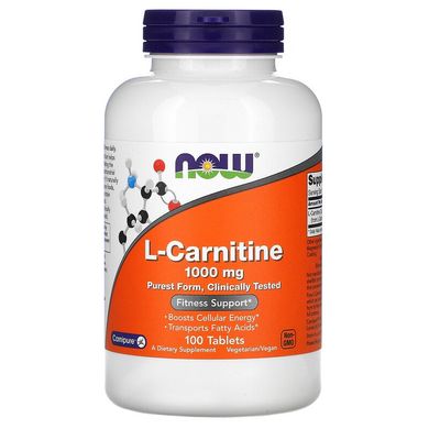 Now Foods, L-карнитин, 1000 мг, 50 таблеток (NOW-00067), фото