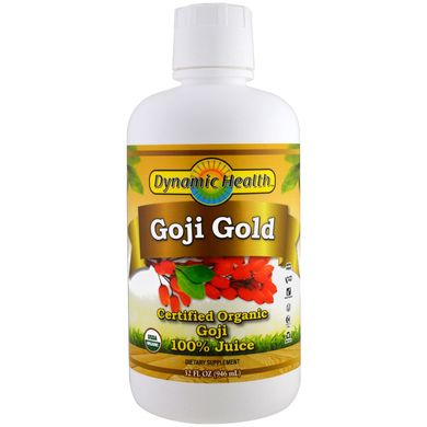 Сок годжі, Certified Organic Goji Gold, Dynamic Health, 100% Juice, органік, 946 мл (DNH-10070), фото
