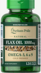 Puritan's Pride, Льняное масло, без ГМО, 1000 мг, 120 гелевых капсул (PTP-10102), фото