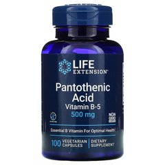 Пантотеновая кислота (Pantothenic Acid), Life Extension, 500 мг, 100 кап., (LEX-20281), фото