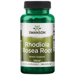Родіола рожева, Rhodiola Rosea Root, Swanson, 400 мг, 100 капсул (SWV-11004), фото