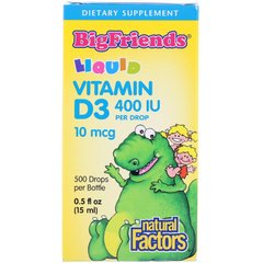 Natural Factors, Жидкий витамин D3 для детей, 10 мкг (400 МЕ), 15 мл (NFS-01545), фото