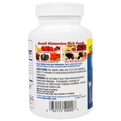 Naturally Vitamins, Histame, харчова добавка для підтримки при непереносимості харчових продуктів, 30 капсул (NTV-50000), фото