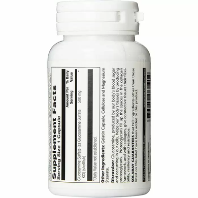 Solaray, Глюкозамін сульфат, 500 мг, 60 капсул (SOR-08140), фото