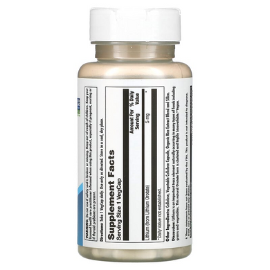 KAL, Оротат лития, 5 мг, 60 вегетарианских капсул (CAL-38038), фото