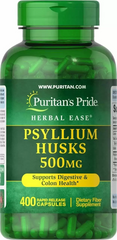 Подорожник шелуха, Psyllium Husks, Puritan's Pride, 500 мг, 400 капсул (PTP-03244), фото