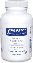 Буферизированная аскорбиновая кислота, Витамин С, Buffered Ascorbic Acid, Pure Encapsulations, 90 капсул (PE-02003), фото
