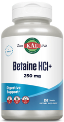 KAL, Betaine HCL+, бетаїну гідрохлорид, 250 мг, 250 таблеток (CAL-10269), фото