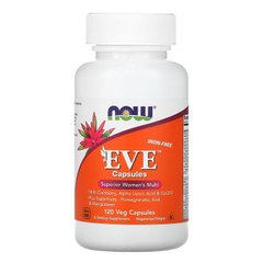 Now Foods, Eve, эффективные мультивитамины для женщин, без железа, 120 растительных капсул (NOW-03798), фото