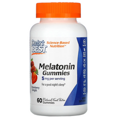 Doctor's Best, мелатонін в жувальних таблетках, полуниця, 5 мг, 60 жувальних таблеток (DRB-00508), фото
