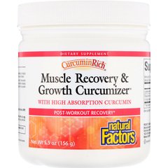Куркумін для росту м'язів, Muscle Recovery Growth Curcumizer, Natural Factors, CurcuminRich, 156 г (NFS-04549), фото