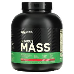 Optimum Nutrition, Serious Mass, порошок для набору ваги (гейнер) з високим вмістом протеїну, смак полуниці, 2720 г (OPN-02301), фото