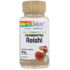 Рейши, ферментовані гриби, Reishi, Solaray, органік, 500 мг, 60 вегетаріанських капсул (SOR-59840), фото