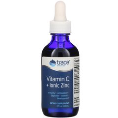 Витамин C + ионный цинк, Vitamin C + Ionic Zinc, Trace Minerals Research, 59 мл (TMR-00568), фото