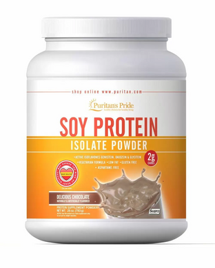 Соєвий протеїн, Soy Protein Isolate, Puritan's Pride, порошок, смак шоколаду, 793 г (PTP-17055), фото