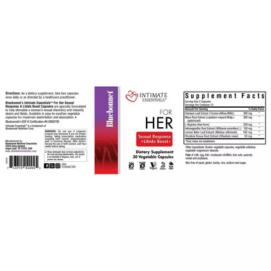 Комплекс для нее, Intimate Essentials For Her Sexual Response And Libido Boost, Bluebonnet Nutrition, 60 капсул (BLB-04006), фото