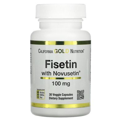California Gold Nutrition, Fisetin with Novusetin, фізетин, 100 мг, 30 рослинних капсул (CGN-01843), фото