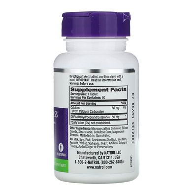 Natrol, ДГЭА, 50 мг, 60 таблеток (NTL-16106), фото