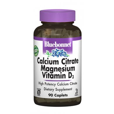 Bluebonnet Nutrition, Цитрат кальцію з магнієм та вітаміном D3, 90 капсул (BLB-00715), фото