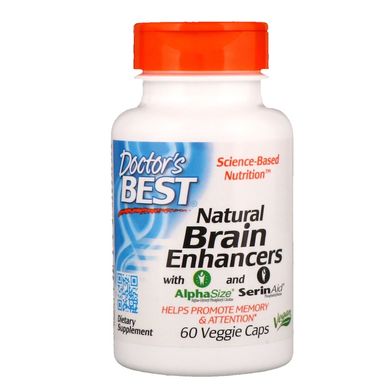 Doctor's Best, натуральні добавки для підтримки роботи мозку з AlphaSize та SerinAid, 60 вегетаріанських капсул (DRB-00214), фото