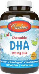 Carlson Labs, Жувальна ДГК для дітей з насиченим смаком апельсина, 100 мг, 180 м'яких желатинових капсул (CAR-15720), фото
