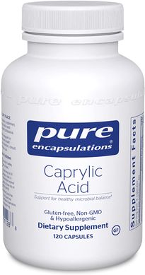 Каприлова кислота, Caprylic Acid, Pure Encapsulations, 120 капсул (PE-01128), фото