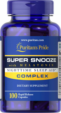 Формула для сну з мелатонином, Super Snooze, Puritan's Pride, 100 капсул (PTP-10352), фото
